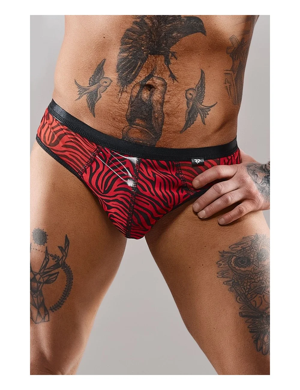 Slip type brésilien zébré rouge et noir - Regnes Slip type brésilien zébré rouge et noir - Regnes