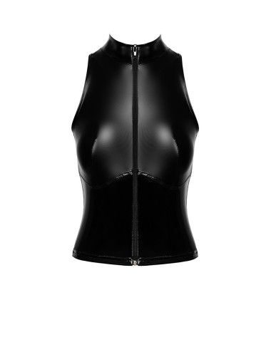 Top zippé Glam F324 vinyle et wetlook