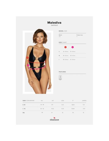 Maillot de bain 1 pc  Malediva - Noir