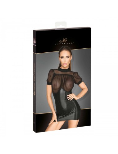 F204 Minirobe avec haut en tulle, manches bouffantes et élément de corset