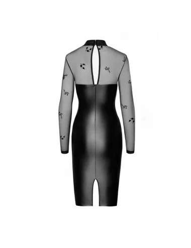 F310 Sublime robe midi en wetlook et maille floquée