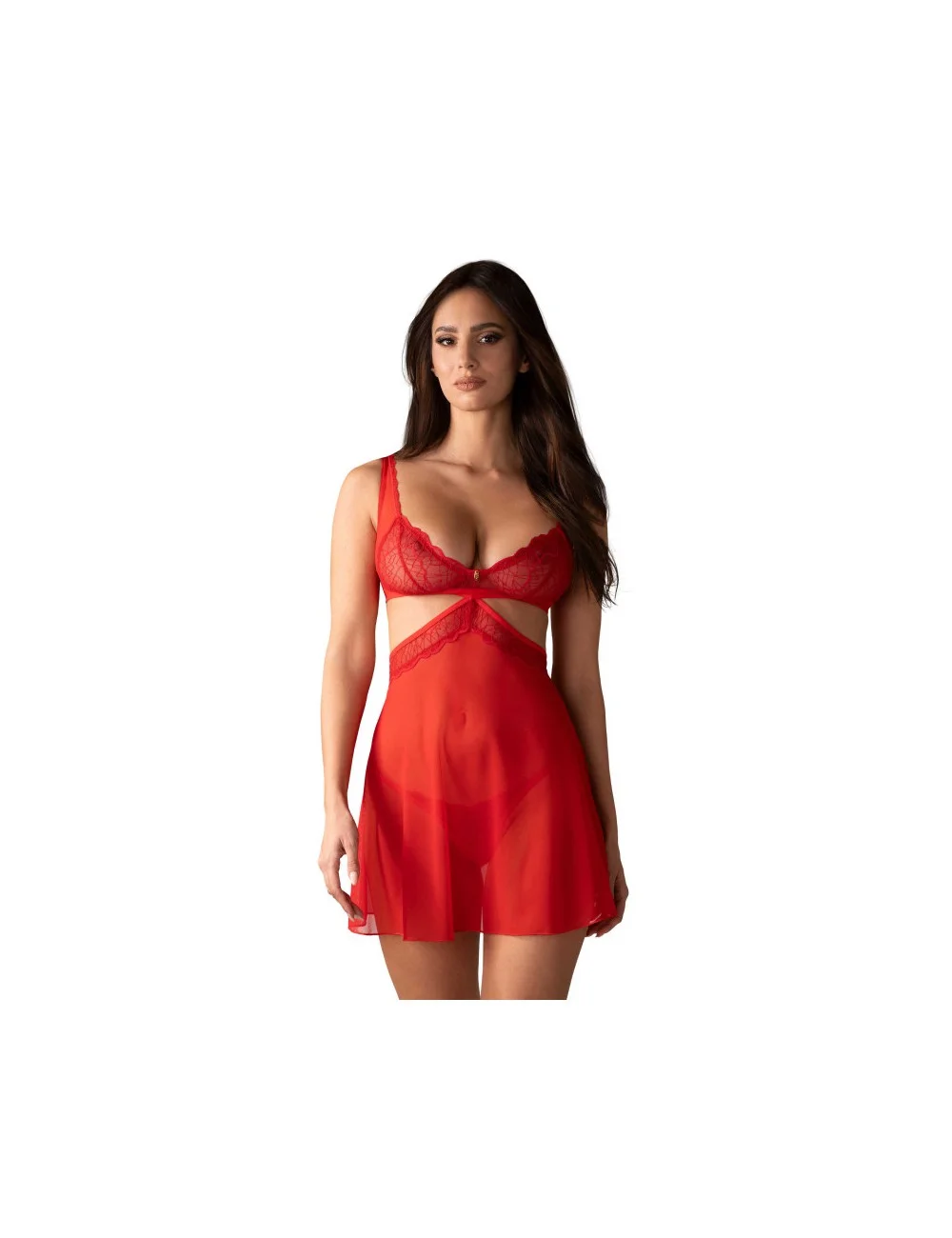 Cupide Desir babydoll et String - Rouge Cupide Desir babydoll et String - Rouge