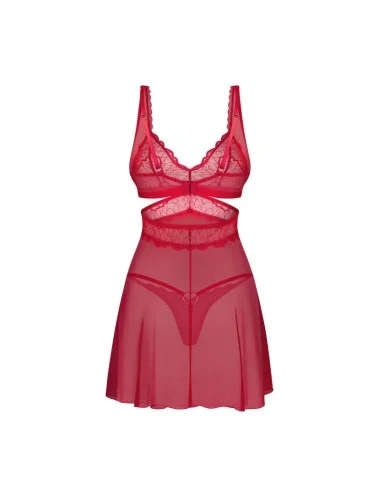Cupide Desir babydoll et String - Rouge