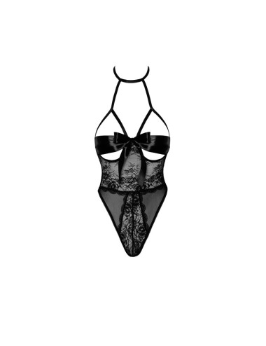 Sexy Kiss 246 body et ruban de satin - noir