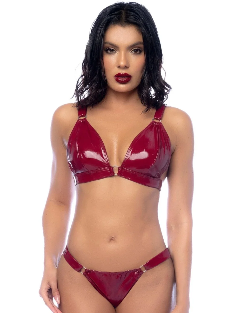 Ensemble 2 pièces en vinyle bordeaux - MAL2763BLWN Ensemble 2 pièces en vinyle bordeaux - MAL2763BLWN