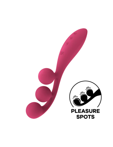Vibromasseur triple stimulation flexible, anal, vaginale, clitoridienne Tri Ball rouge USB Satisfyer - CC597817