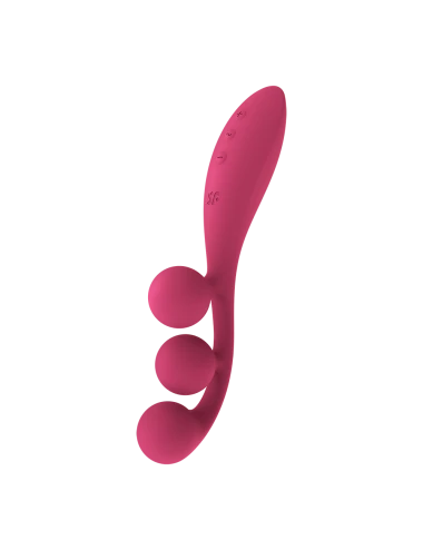 Vibromasseur triple stimulation flexible, anal, vaginale, clitoridienne Tri Ball rouge USB Satisfyer - CC597817