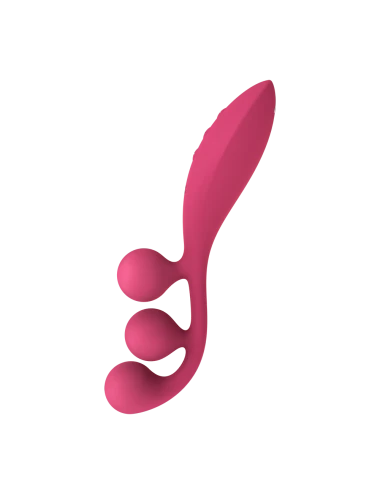 Vibromasseur triple stimulation flexible, anal, vaginale, clitoridienne Tri Ball rouge USB Satisfyer - CC597817