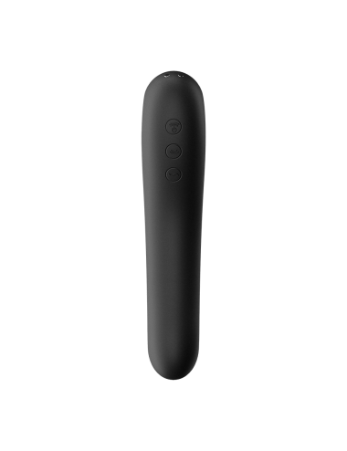 2 en 1 Stimulateur de clitoris et vibromasseur connecté USB noir Dual Kiss Satisfyer - CC597797