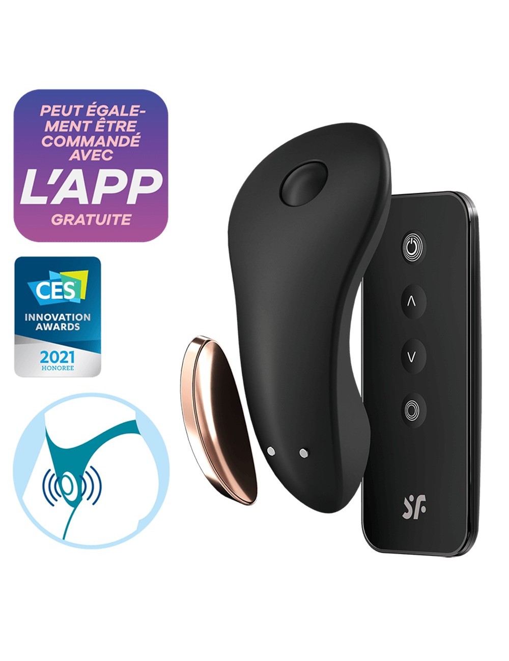 Stimulateur clitoridien connecté USB avec télécommande Little Secret Satisfyer - CC597253 Stimulateur clitoridien connecté USB avec télécommande Little Secret Satisfyer - CC597253