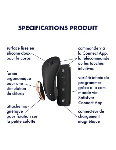 Stimulateur clitoridien connecté USB avec télécommande Little Secret Satisfyer - CC597253