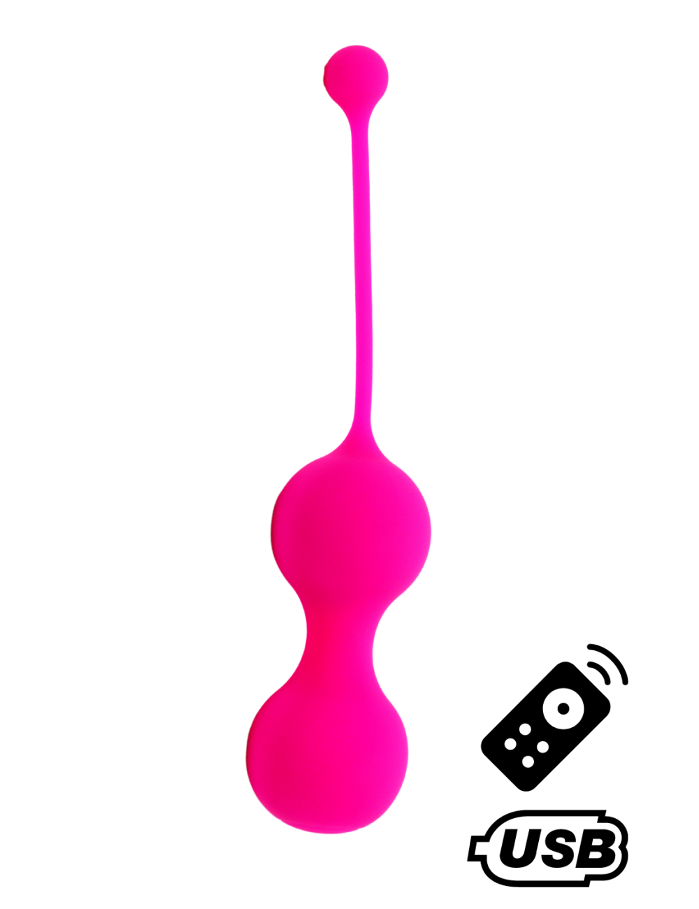 MINA Rose, Boules de Geisha en silicone médical USB avec télécommande - BQ130PNK MINA Rose, Boules de Geisha en silicone médical USB avec télécommande - BQ130PNK