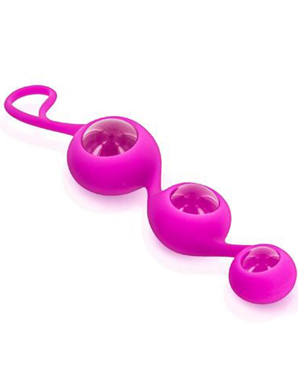 Triple boules de Geisha rose verre et silicone - CC571002 Triple boules de Geisha rose verre et silicone - CC571002