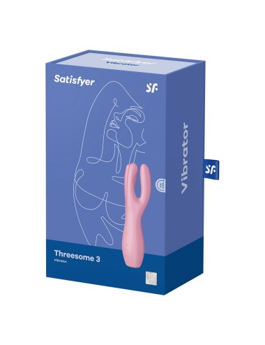 Vibromasseur point G avec stimulateur de clitoris USB rose Threesome 3 Satisfyer - CC597778