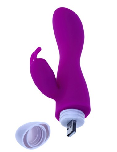 Mini vibromasseur rabbit 30 fonctions waterproof USB - CC530178