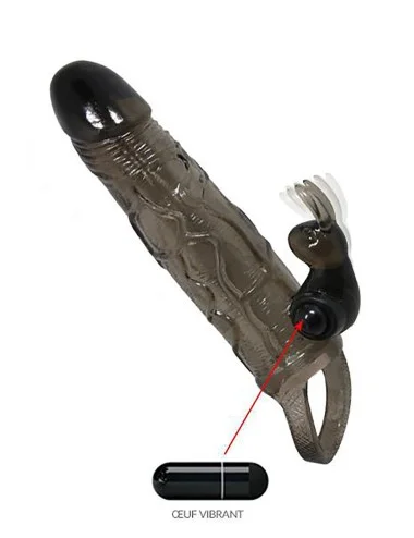 Gaine de pénis noire vibrante - CC5303750010
