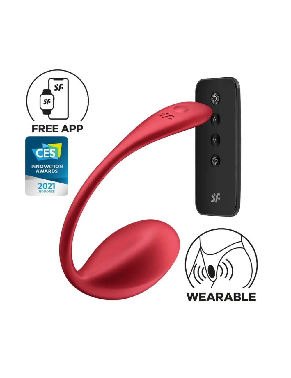 Oeuf vibrant télécommandé rouge Shiny Petal Satisfyer - CC597863 Oeuf vibrant télécommandé rouge Shiny Petal Satisfyer - CC597863