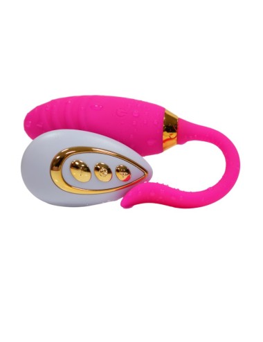 PLEASURE, Un Œuf vibrant USB avec télécommande, dans un silicone médical doux et rainuré - B24PNK