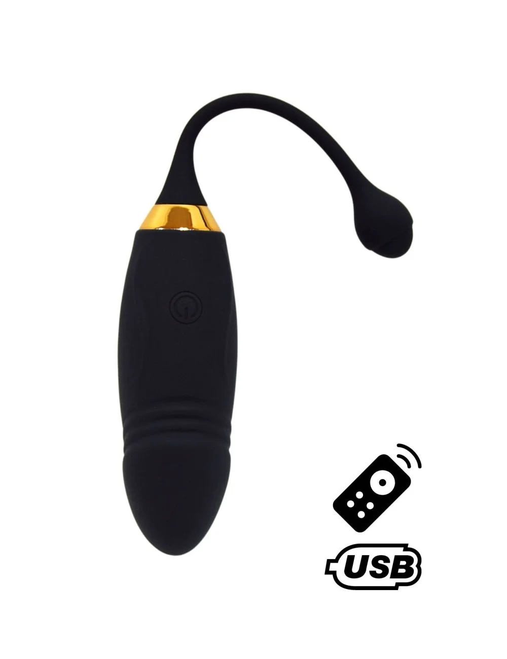 HAPPY, Un Œuf vibrant long USB avec télécommande, dans un silicone médical doux et lisse - B70BLK HAPPY, Un Œuf vibrant long USB avec télécommande, dans un silicone médical doux et lisse - B70BLK