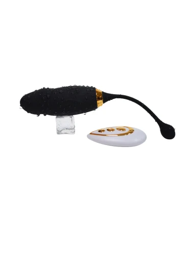 HAPPY, Un Œuf vibrant long USB avec télécommande, dans un silicone médical doux et lisse - B70BLK