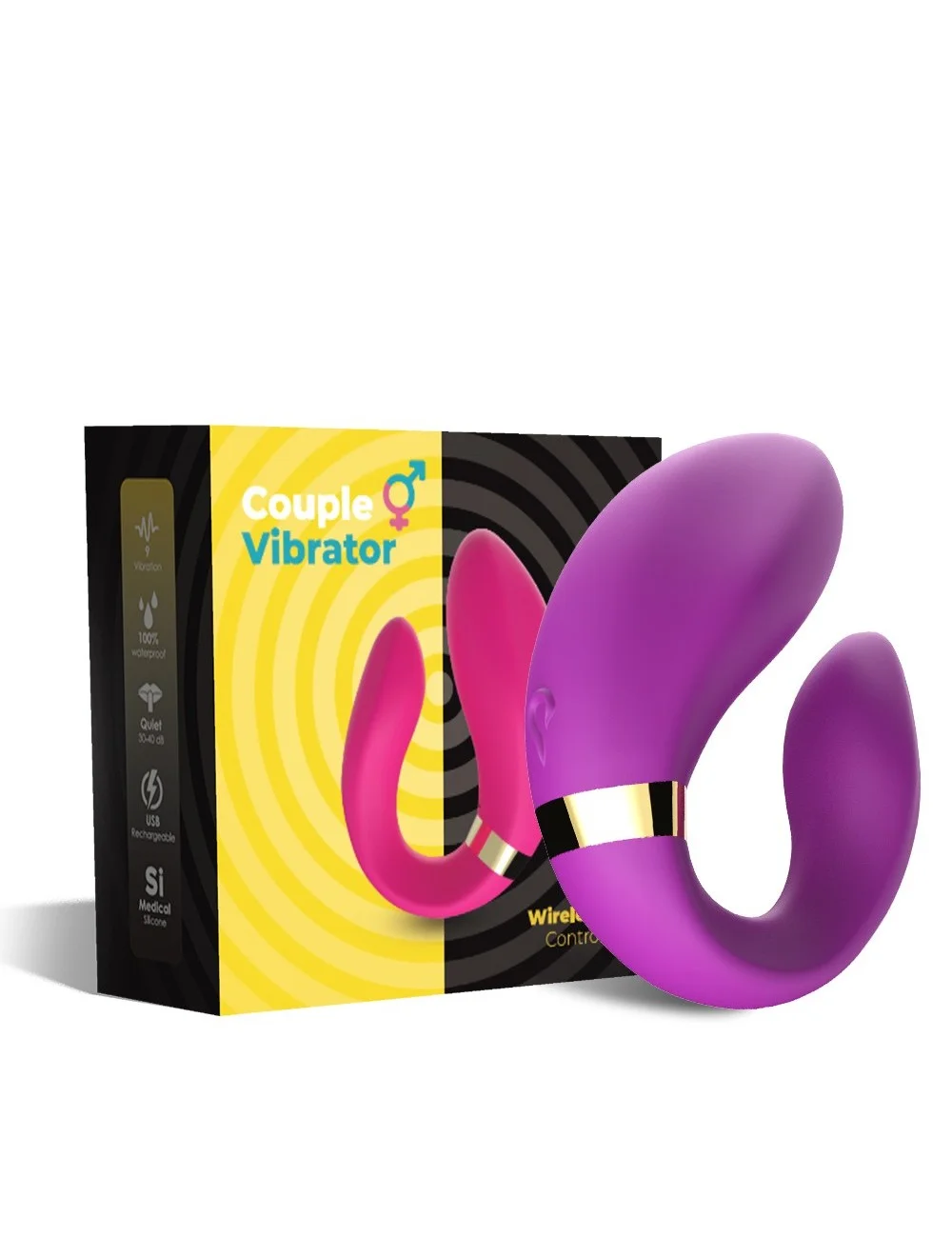 Vibromasseur forme U Violet pour couple avec double moteurs - USK-GZ02PUR Vibromasseur forme U Violet pour couple avec double moteurs - USK-GZ02PUR