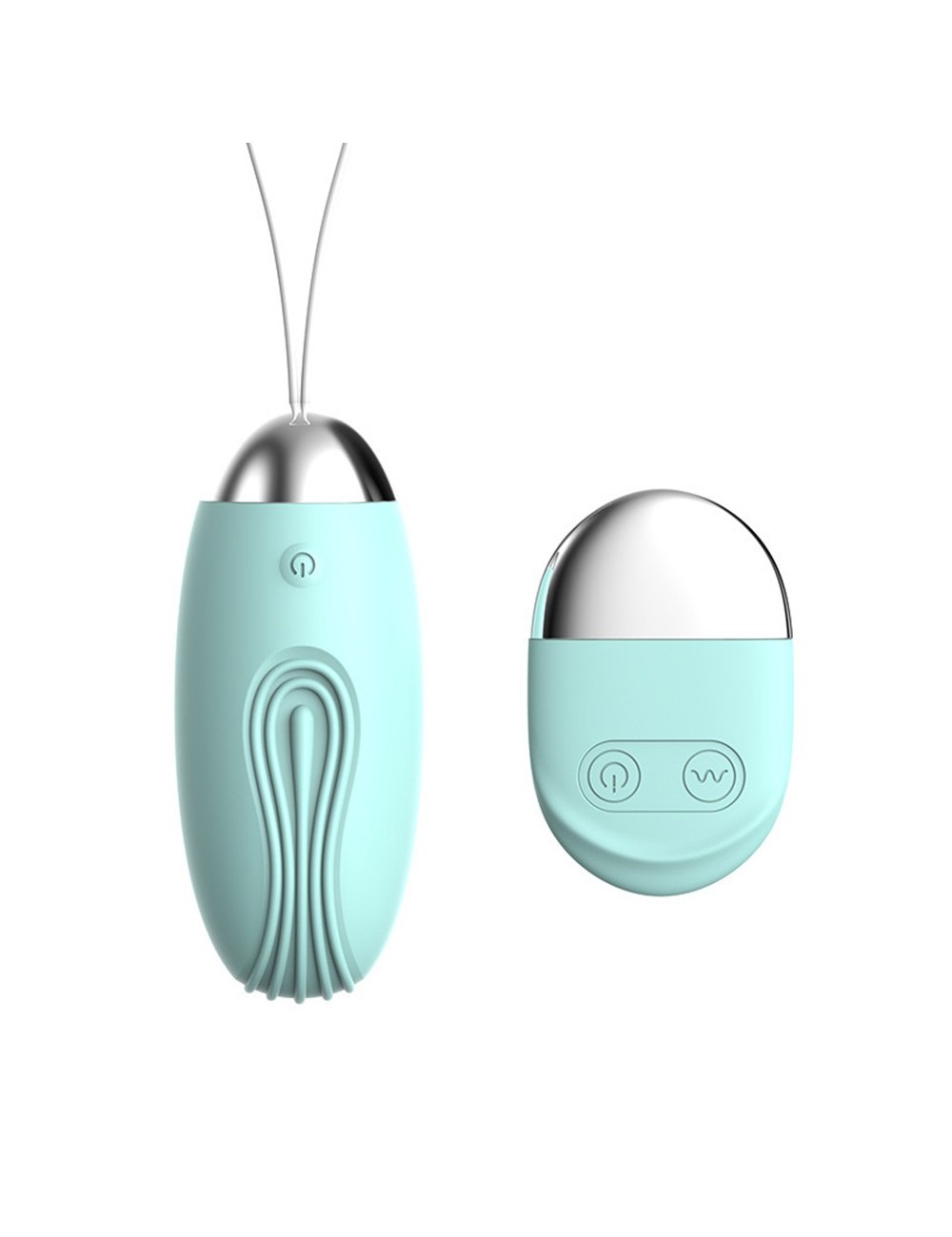 Oeuf vibrant rainuré turquoise USB avec télécommande - TOD-008TUR Oeuf vibrant rainuré turquoise USB avec télécommande - TOD-008TUR