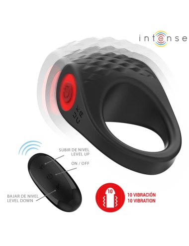 INTENSE - CLOVER VIBRATEUR ANNEAU PÉNIS 10 VIBRATIONS NOIR