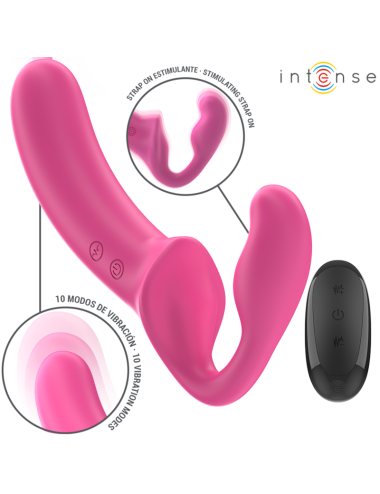 INTENSE - AMY DOUBLE VIBRATEUR 20 CM ROSE TÉLÉCOMMANDE