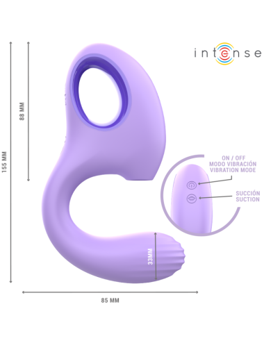 INTENSE - BAXTER VIBRATEUR & STIMULATEUR VIOLET TÉLÉCOMMANDE
