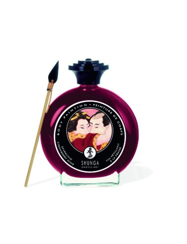 Peinture de corps embrassable - Vin pétillant à la fraise
