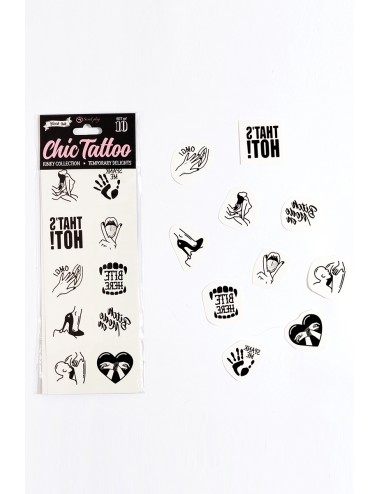 10 tatouages temporaires Kinky Collection - Secret Play