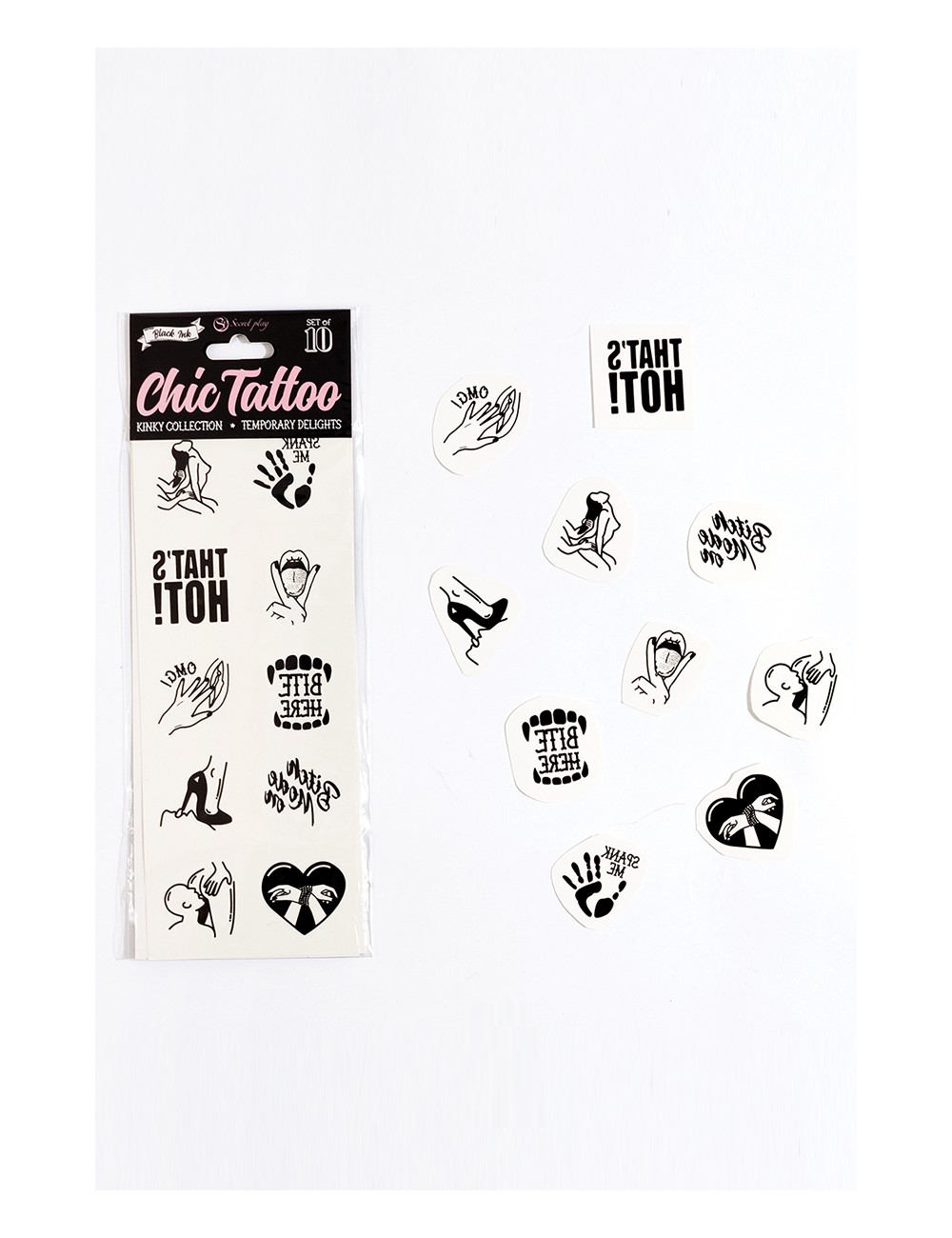 10 tatouages temporaires Kinky Collection - Secret Play 10 tatouages temporaires Kinky Collection - Secret Play