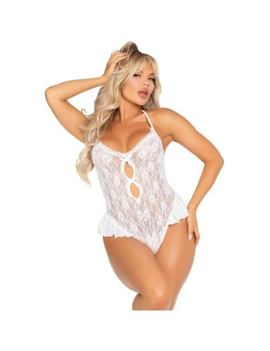 LEG AVENUE - BODY AVEC NOEUD ET VOLANTS BLANC TAILLE UNIQUE