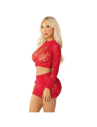 LEG AVENUE - JUPE COURTE ET MINI-JUPE EN FILET BRILLANT ROUGE