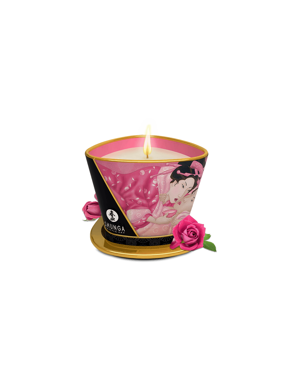 Bougie de massage lueur et caresses - Aphrodisia Rose
