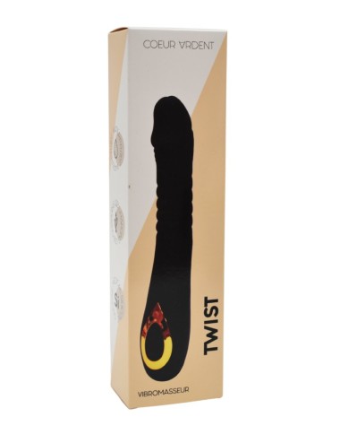 TWIST Noir, Vibromasseur va-et-vient USB en silicone médical, doté de 18 modes de stimulation - BQ586BLK