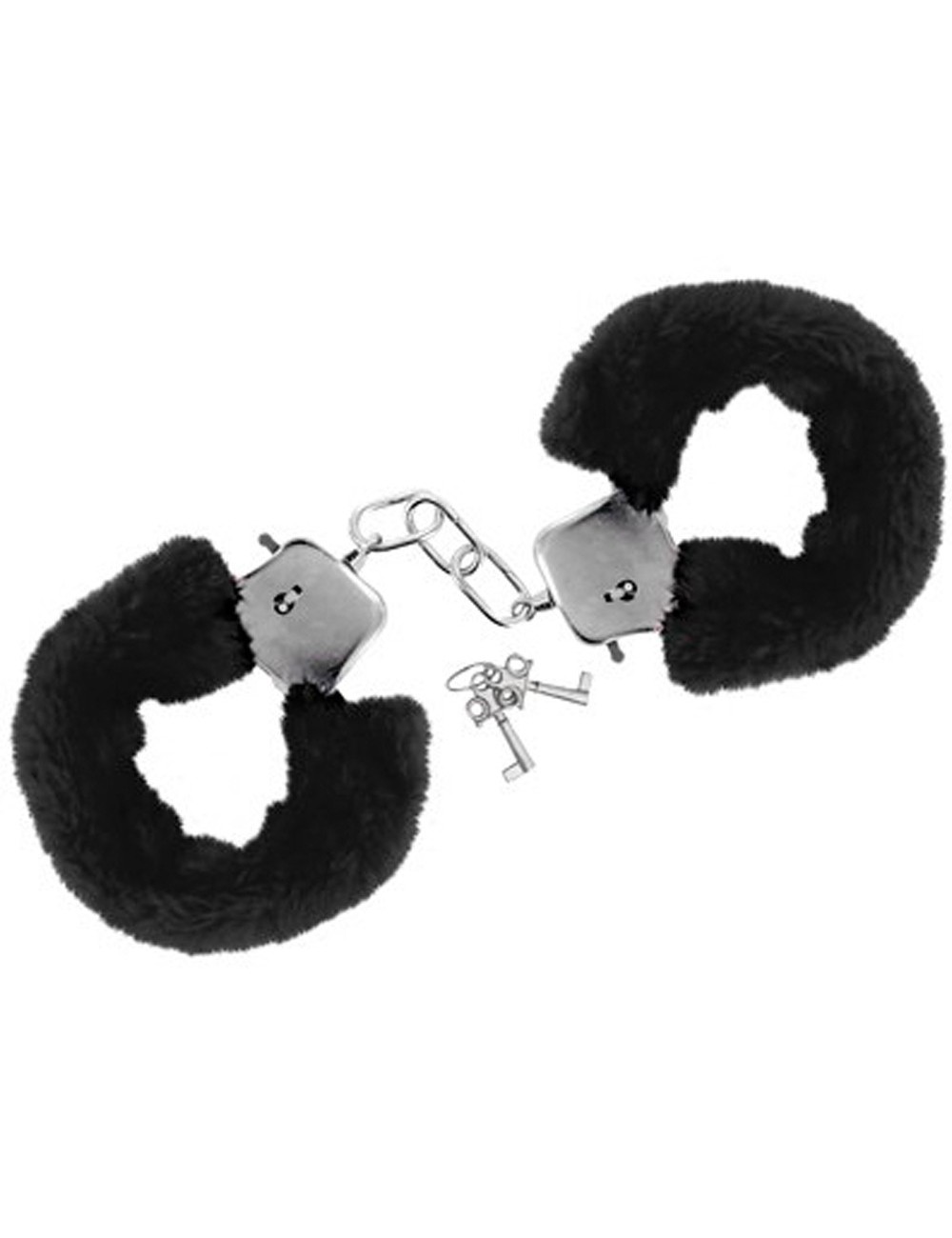Menottes fourrure noires de poignets avec sécurité - CC5140030010 Menottes fourrure noires de poignets avec sécurité - CC5140030010