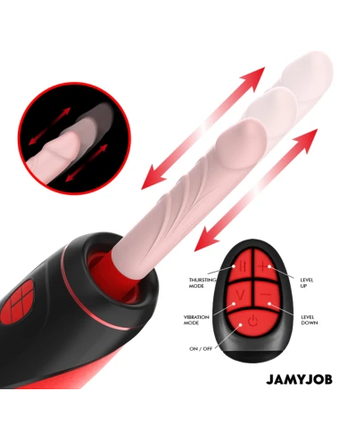 JAMYJOB - MASTURBATEUR AUTOMATIQUE PYSTON BASE AVEC DILDO À TÉLÉCOMMANDE