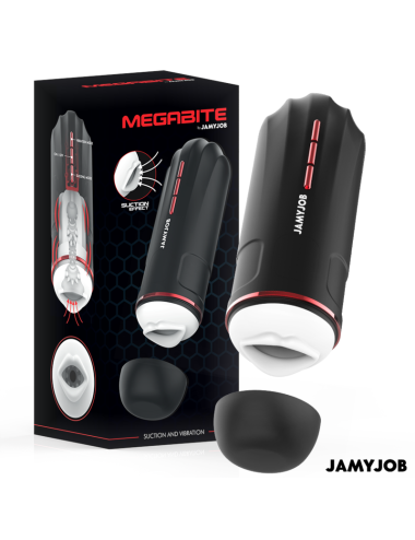 JAMYJOB - MASTURBATEUR BOUCHE AUTOMATIQUE MEGABITE 5 MODES D'ASPIRATION ET DE VIBRATION