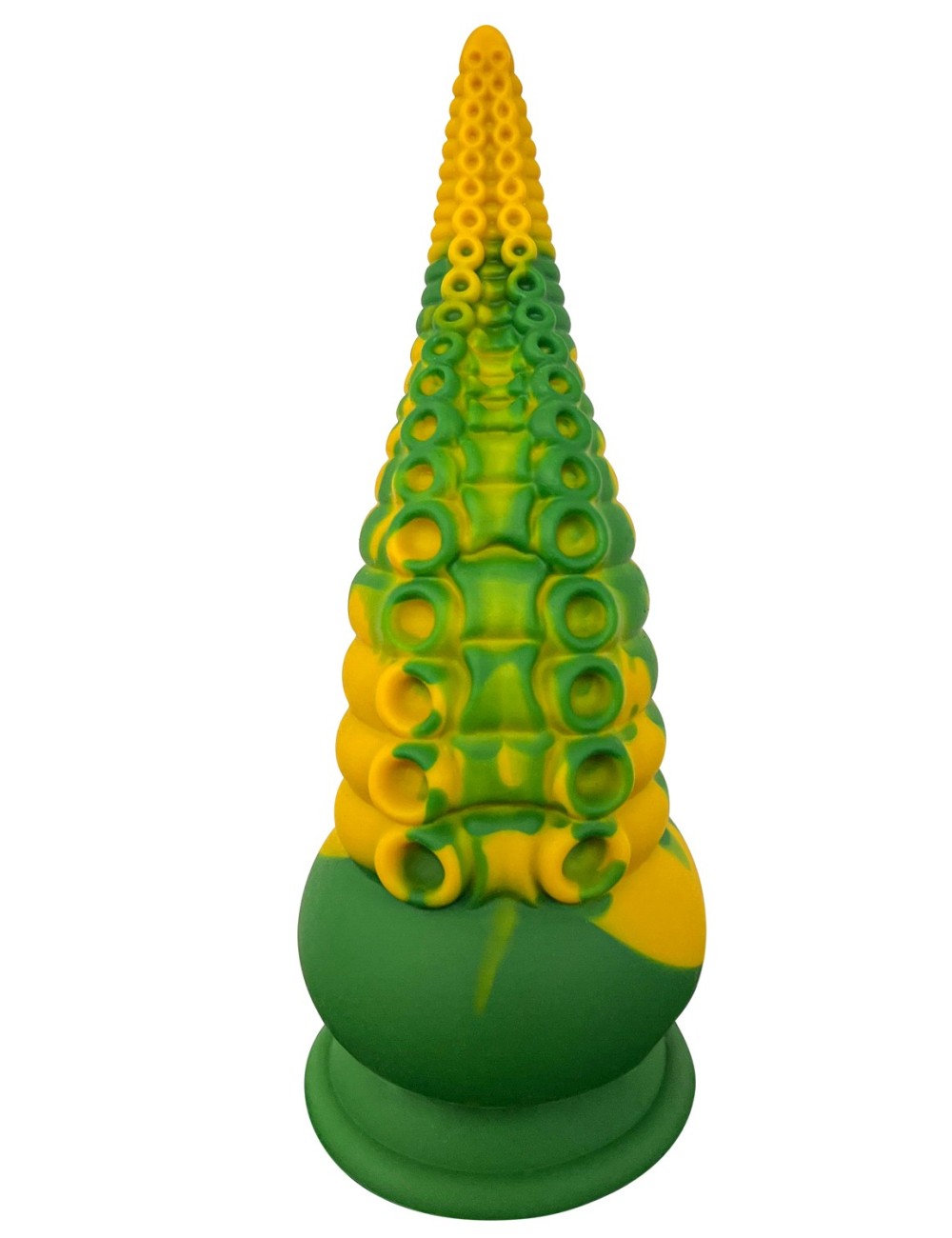 Gode ventouse tentacule Kraken 21 cm vert et jaune - WS-NV101A Gode ventouse tentacule Kraken 21 cm vert et jaune - WS-NV101A