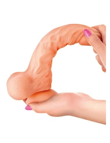 Gode réaliste veiné ventouse va-et-vient prépuce testicules billes mouvantes 18.5cm - CC514105