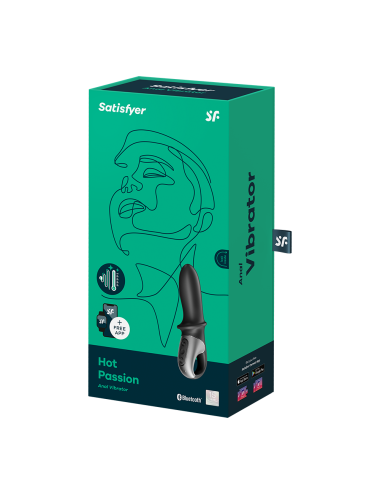 Vibromasseur noir USB, chauffant et connecté Hot Passion Satisfyer - CC597790