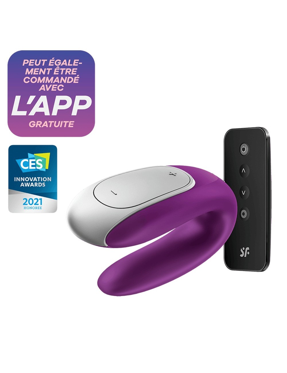 Sextoy de couple vibrant USB connecté Double Fun violet - CC5972560201 Sextoy de couple vibrant USB connecté Double Fun violet - CC5972560201