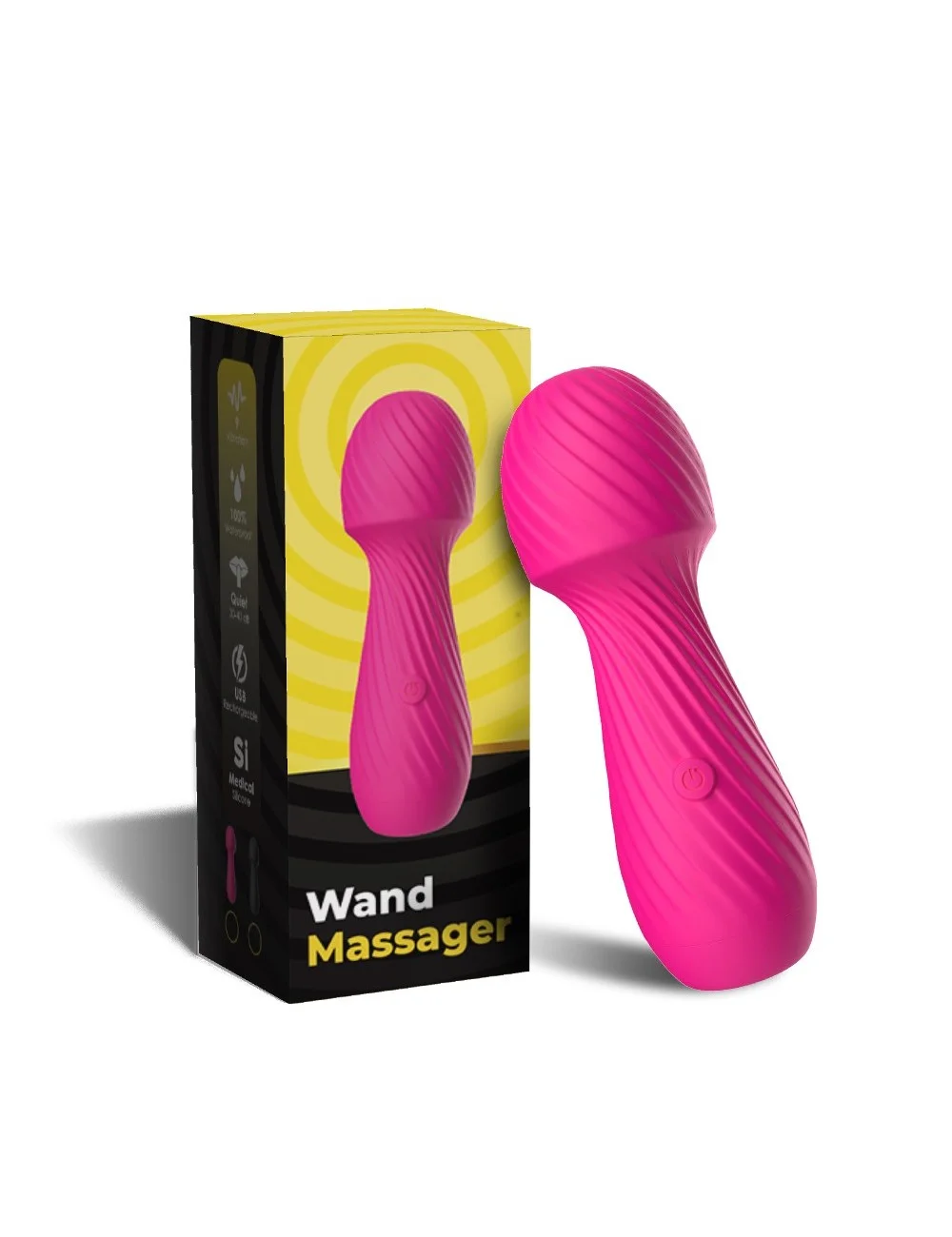 Vibromasseur Wand Massage Rose puissant – USK-W03PNK Vibromasseur Wand Massage Rose puissant – USK-W03PNK