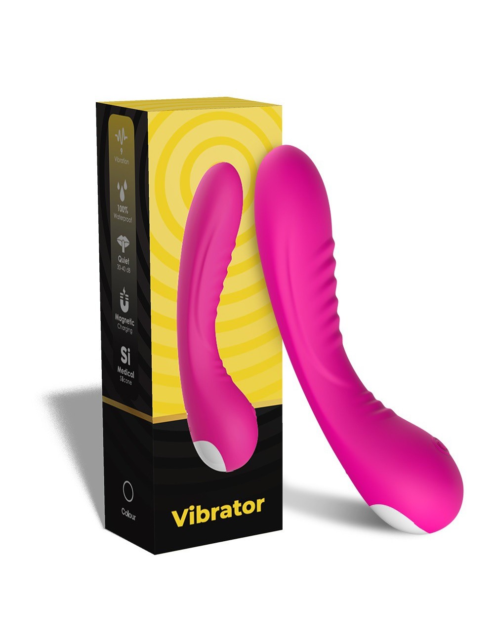 Vibromasseur courbé 9 modes de vibration rose - USK-V01PNK Vibromasseur courbé 9 modes de vibration rose - USK-V01PNK