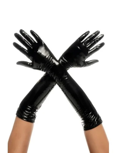 Gants en vinyle noir - MAL125GLBK
