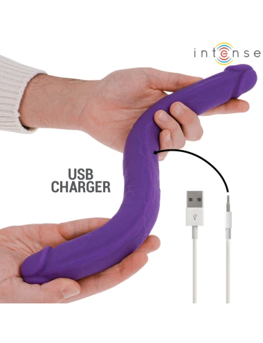 INTENSE - GUNTER DILDO DOUBLE VIBRATEUR 40 CM VIOLET TÉLÉCOMMANDE