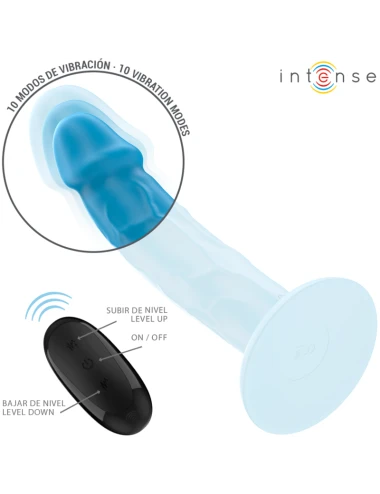 INTENSE - PHOEBE VIBRATEUR RÉALISTE 10 VIBRATIONS TÉLÉCOMMANDE BLEU