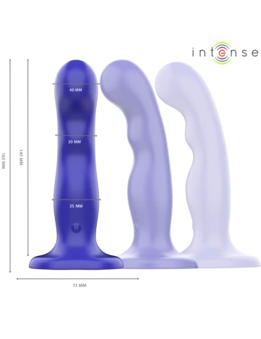 INTENSE - SHORTY VIBRATEUR AVEC VENTOUSE TÉLÉCOMMANDE BLEUE