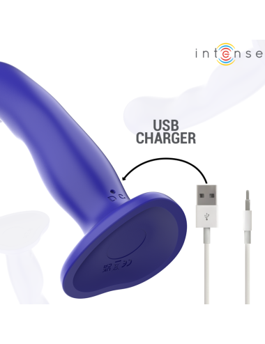 INTENSE - SHORTY VIBRATEUR AVEC VENTOUSE TÉLÉCOMMANDE BLEUE